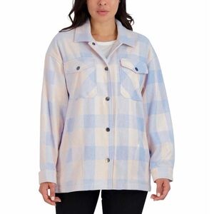 NWT Women’s Plaid Fleece Blue and White Spring Jacket Size XL